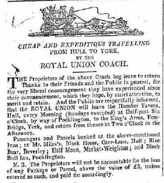 Black Bull Coaching 1829